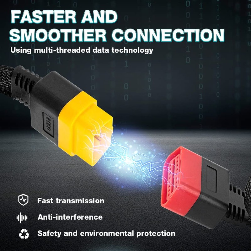 LAUNCH OBD2 Extension Cable Full 16Pin Male to Female OBDII