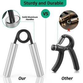 ZEAGUS Grip Strength Trainer 7 Pack,50LB-350LB Metal Hand Grip Strengthener,Non-Slip Heavy-Duty Forearm Exerciser,Hand Gripper for Muscle Building and Hand Rehabilitation Exercising