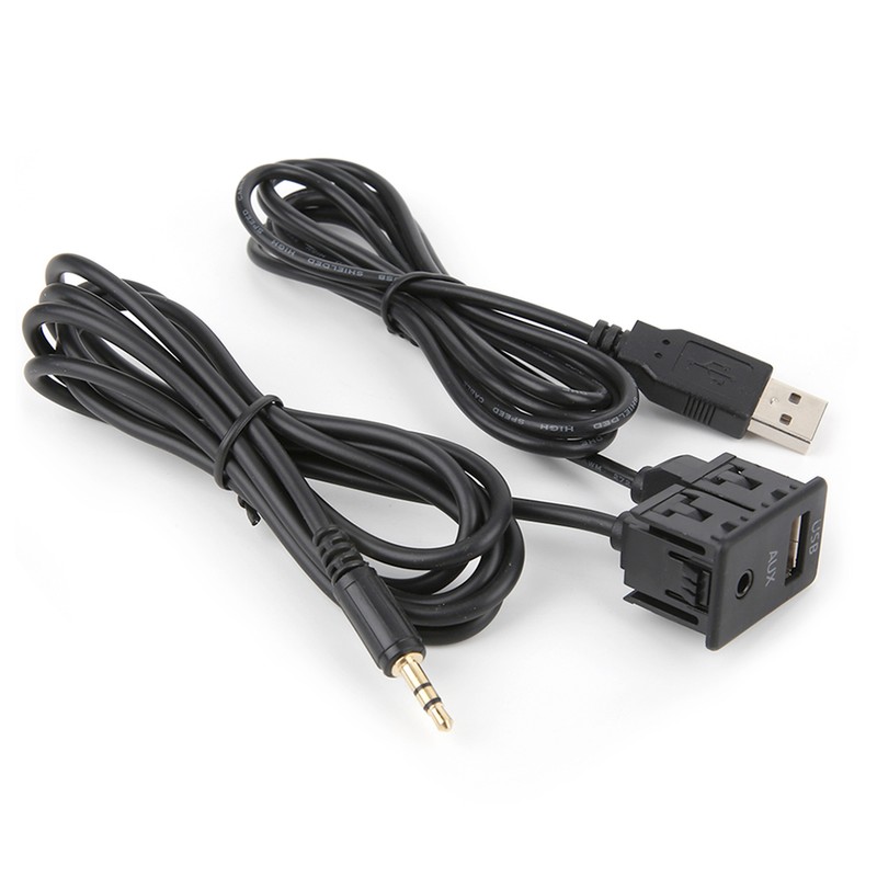 3.5mm AUX Extension Cable Adapter Flush Mount USB Port Headphone