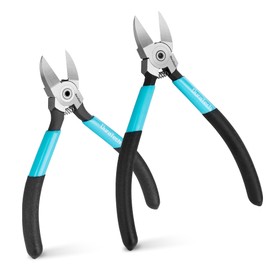 DURATECH 5-Inch and 6-Inch Professional Flush Cutters, Wire Cutters Heavy Duty with CNC Machined Edges, Thickened Zip Tie Cutter, Cutting Pliers for Crafting, Floral, and Artificial Flowers, 2-Pack
