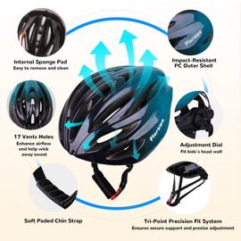 Plusawa Kids Bike Helmet for 5-18 Years, Lightweight PC Shell, Interior Padding, Adjustable Multi-Sport Kid Helmet for Boys and Girls 52-56 cm (Green, S)