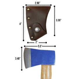 Hide & Drink, Hatchet Blade Cover, Protective Axe Head Sheath, Lumberjack Accessory, Camping and Outdoor Essentials, Full Grain Leather, Handmade, Bourbon Brown
