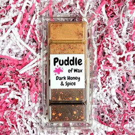 Puddle of Wax - Dark Honey & Spice Soy Wax Melt Snap Bar - 50g - Woody Scent - Vegan Friendly - Made in the UK