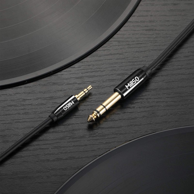 MillSO 6.35mm 3.5mm Converter Cable, 2.4m Male to Male Audio
