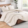 Andency Beige King Size Comforter Set, 3 Pieces Boho Bed