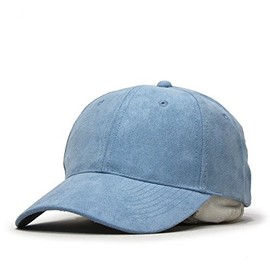 Vintage Year Classic Suede Low Profile Adjustable Baseball Cap (Sky Blue)