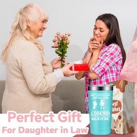 SpenMeta Mothers Day Gifts for Daughter in Law - Funny Birthday Valentines Christmas Daughter in Law Gift - 20oz Vacuum Insulation Tumbler