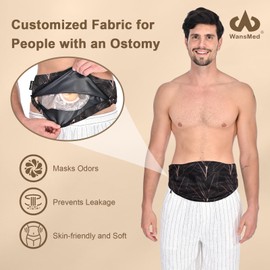 WansMed Ostomy Bag Covers for Men and Women | Ostomy Belt for Sports and Daily Life | Leak-Proof and Odor-Masking Solution, Leaf(XL)