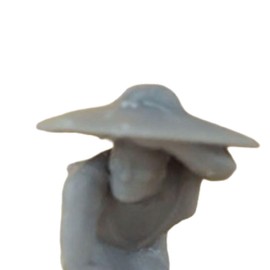 Ronyme 1/87 Mini Farmer Figurine Model Character Model Architectural Diorama Scenery Tiny People Model Play Figure for Sand Table, squatting