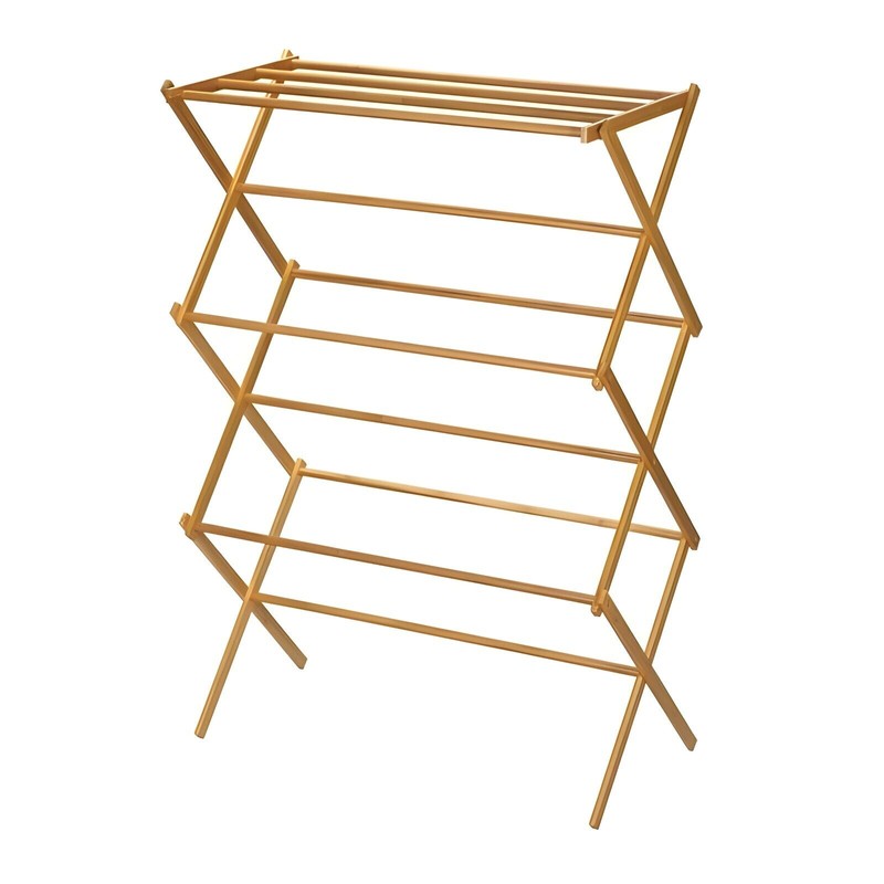 HOME IT Heavy Duty Wooden Clothes Drying Rack - Bamboo