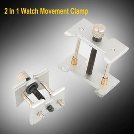 Watris Veiyi Metal Watch Movement Holder, Watch Movement Clamp, Watch Repair Tool Kit, 2 In 1 Reversible Watch Wristwatch Case Vice Clamp Repair Tool for Watchmaker