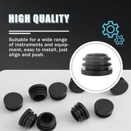 PacuM 40 Pcs Round Plastic End Caps Pipe Plugs Furniture Leg Pipe Insert Dining Chair Leg Foor Protectors for Metal Legs Fences Glide Protection from Chair Legs and Furniture (16mm)