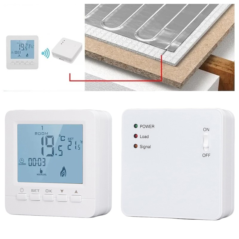 Programmable Thermostat RF Wireless Smart Flame Retardant Electric Heating Temperature