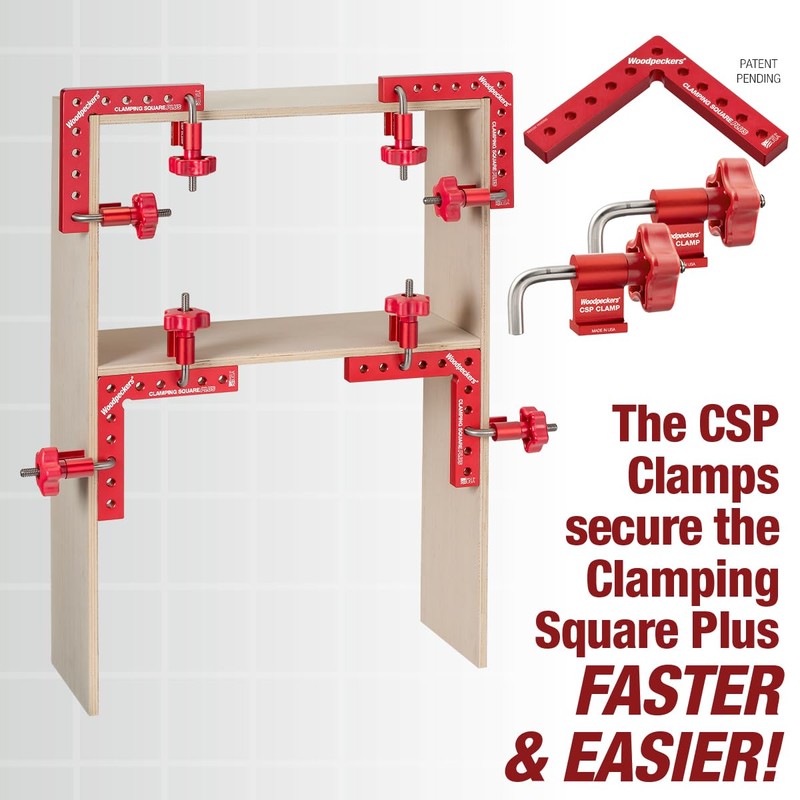 Woodpeckers Clamping Squares Plus, 4 Pack CSP Clamps, USA Made