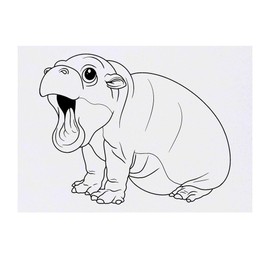 Azeeda 'Brüllendes Baby-Zwergflusspferd' Temporäres Tattoo - Hautfreundlicher & Ungiftiger Abziehbild · Wasserfest (TO00079431)