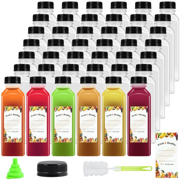 Garandad 36pcs 16 oz Plastic bottles with lids,Juice bottles with
