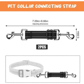 YXL 2Pcs Dog Collar Clips, Stainless Steel Double Ended Dog Collar Clips, Adjustable Double Ended Dog Collar Connector for Pets Cats Dog Puppy