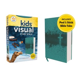NIV, Kids' Visual Study Bible, Leathersoft, Teal, Full Color Interior, Peel/Stick Bible Tabs: Explore the Story of the Bible---People, Places, and History