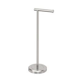 Gatco 1437SN Latitude II Freestanding Toilet Paper Holder Stand, Standing Tissue Holder, 22-Inch H, Satin Nickel