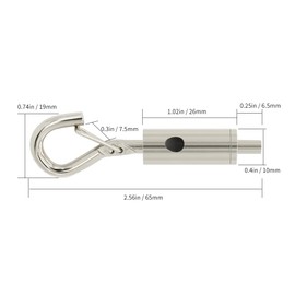 YQL Portable Hook & Eye Turnbuckle Tension for 1/16-3/32 Galvanized /304/316 Stainless Steel Cable Guide Wire Rope Light Hanging Suspension Accessories Pack-15