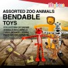 Playbees Bendable Mini Zoo Animals - 12 PCK - Flexible