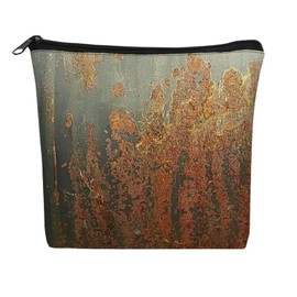 GlamLuxe Classic Rock Vinyl Records Cosmetic Bag Makeup Bag Gifts for Women Girls Daughter Sister Bestie Graduation Birthday Christmas Nurse Mothers Day Travel Zipper Pouch, Dark Grey Rust, one size,