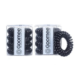Goomee Lazos en espiral para el cabello para mujer, paquete de 8 – Elásticos de cabello en espiral fáciles de quitar, evitan enredos, roturas, dolores de cabeza, soportes para el cabello grueso o fino, color negro medianoche