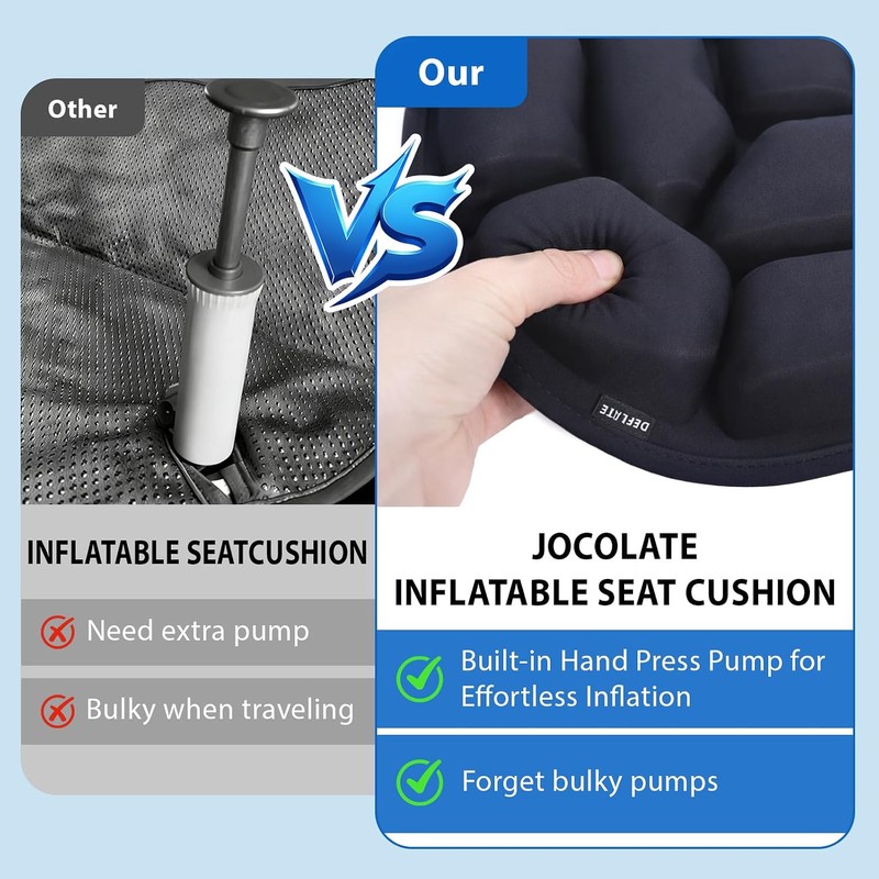 Cojín de asiento inflable, cojín de avión para alivio de