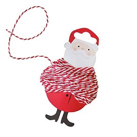 Ginger Ray Father Christmas Butchers Twine Wrapping Accessory with 10 Metres of Red & White