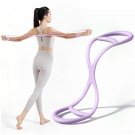 Figure 8 Stretch Band, Rubber, Stretch Tube, Shoulders, Ultra Elastic, Load Strength, Adjustable, 15LB-30LB, Handle Included, Beginners, High Elasticity, Posture Correction, Shape, Muscle Strength