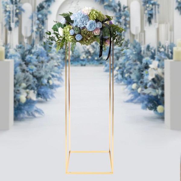 Unbranded Gold Metal Flower Plant Display Stand Column Stand Wedding
