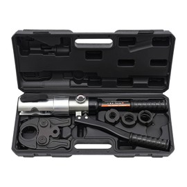 Hydraulic Copper Tube Fittings, 360° Rotatable PEX Pipe Crimper,Hydraulic Driven Press Tool,PEX Pipe Press Crimping Tool Kit with 1/2",3/4",1" Die for Pipeline Installation,Maintenance,Household Use