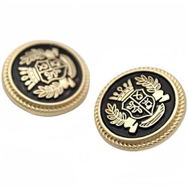 5 Pieces Gold Metal Blazer Button Set 15mm to 25mm,Shield,Crown, and Olive Branches Pattern,Blazer Buttons Men Metal Suit Buttons for Men Gold Buttons for Blazer,Suits,Sport Coat,Uniform,Jacket