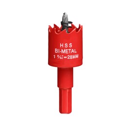 Hole Saw 28 mm, Bi-Metal Cutting Depth HSS M 42 Hole Cutter for Cutting Wood, Plastic, Drywall, Plasterboard and Soft Metal Sheet