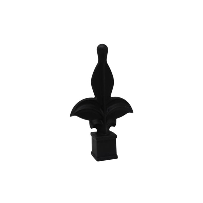 3/4" Fence Finials Fleur De Lis High-Impact Polypropylene Black Finial