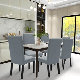 XINEAGE Chair Covers, Set of 2, Stretch Chair Covers for Dining Room Chairs, Universal Chair Covers, Washable, Removable for Hotel, Ceremony, Banquet, Restaurant, Home (Light Grey)