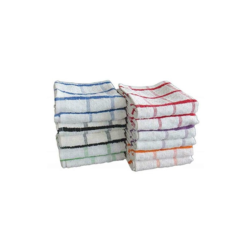 100% Egyptian Cotton Terry Tea Towel, Wonderdry Soft Big check