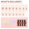 AILLSA Uñas Postizas Francesas de Gel, 180 Unidades, Largas, Almendradas,