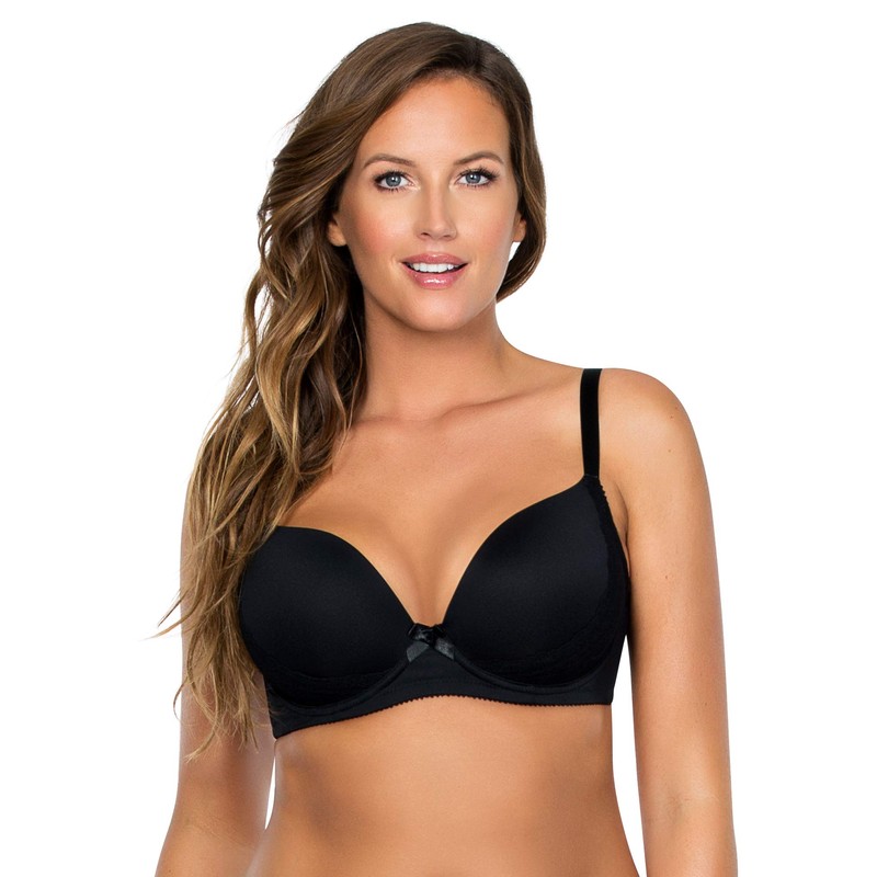 Parfait by Affinitas Women's Casey Plunge Molded Bra, Black, 34G