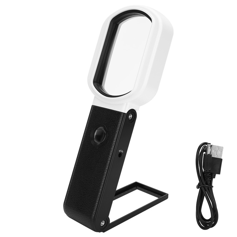 Handheld Magnifying 10X 25X Dual Glass Folding Magnifier Square W/