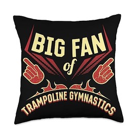 Sports Lover Athletic Trampolining Outdoor Game Big Fan of Trampoline Gymnastics Sports Player Games Athlete Throw Pillow, 18x18, Multicolor