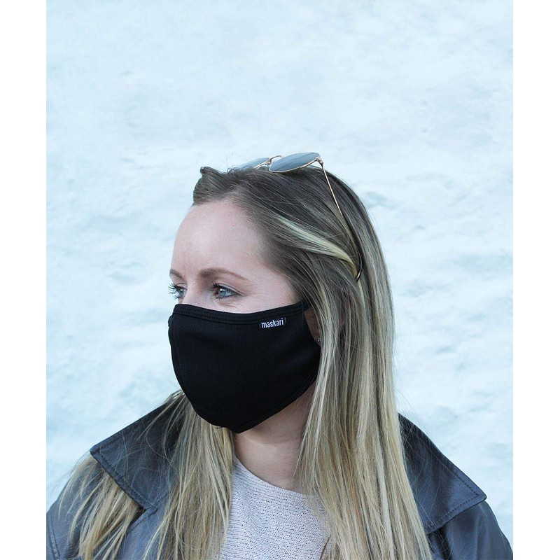 Reusable Black Polyester Face Covering | 2 Pack | Washable
