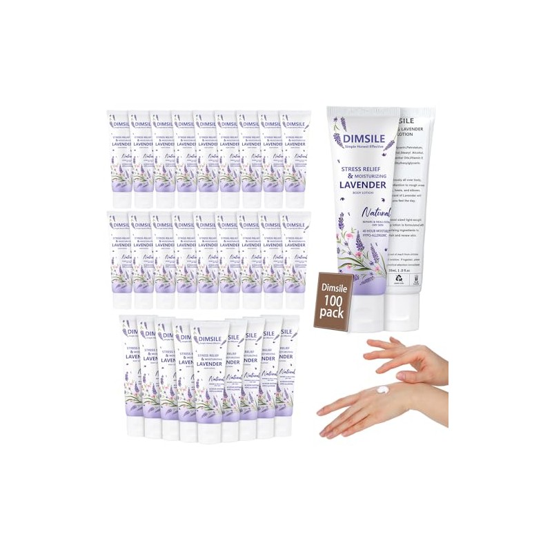 Loción corporal de viaje con lavanda, paquete de 100 unidades,