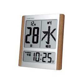 ADESSO(アデッソ) メガ曜日日めくりカレンダー デジタル 大きいサイズで見やすい 電波時計･時計表示オンオフ･12/24時間･朝昼夜を細かく表示･温湿度･アラーム 置き掛け兼用 電子カレンダー 認知症 高齢 服薬 非売品ステッカー付属
