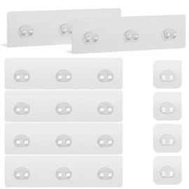 FEPTUASE Shower Caddy Adhesive Replacement, Transparent Strong Adhesive Hooks, No Drilling, Waterproof, for Shower Caddy, Bathroom Storage Shelves and Kitchen Racks (Triple*6pcs + Single*4pcs)