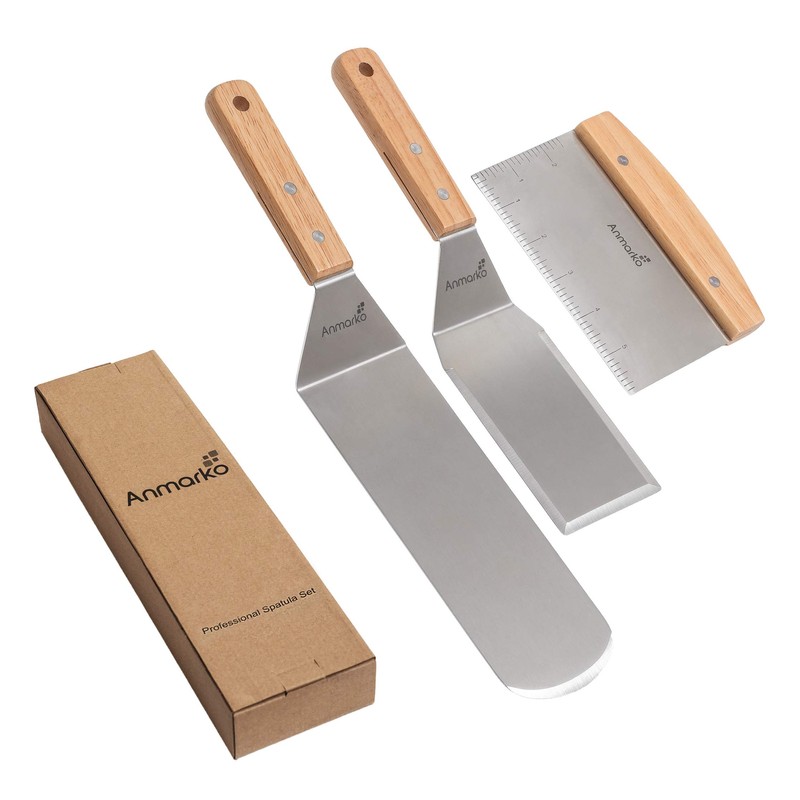 Anmarko Professional Griddle Spatula Set - Stainless Steel Metal Spatula