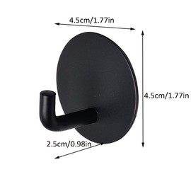 TONGNENGLIU 8 Pcs Heavy Duty Adhesive Hooks Strong Waterproof Stainless Steel Holder,Towel Hook Stick On Wall Hooks for Kitchen Bathroom Home Door Towel Coat Key Robe (Black)