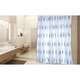 MSV Shower Curtain Premium Moshi of Polyester 180x200cm in Blue, 30 x 20 x 15 cm
