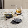 Spectrum Absorbent Coasters with Holder Set of 6 Gold Modern