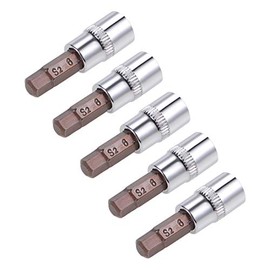 sourcing map 5pcs 1/4" Drive x H6 (6mm) Hex Bit Socket, S2 Steel Bits CR-V Sockets 38mm Length Use with Ratchet Wrench, Slide Bar, Extension Rod